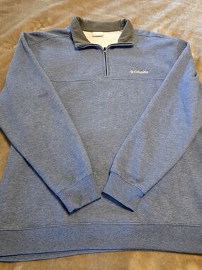 Columbia Men's Blue Quarter-Zip Fleece Pullover XL